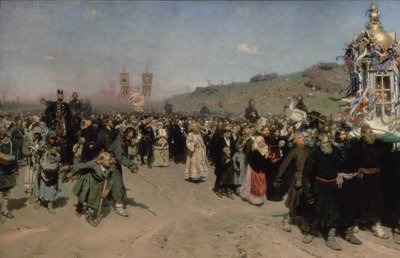 Una processione religiosa nella provincia di Kursk, 1880-83 da Ilya Efimovich Repin